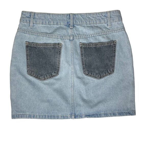 Wild Fable Patchwork Denim Skirt Womens Size 6 Blue Casual - Picture 2 of 7